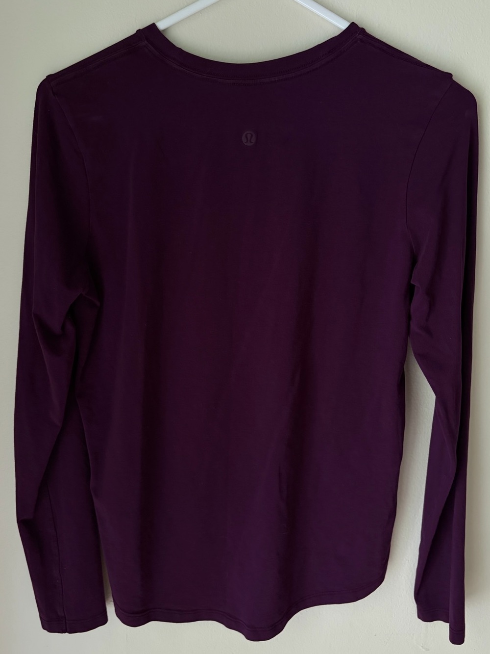 21. Size 6 LULULEMON Purple Longsleeve Pima Cotton Shirt